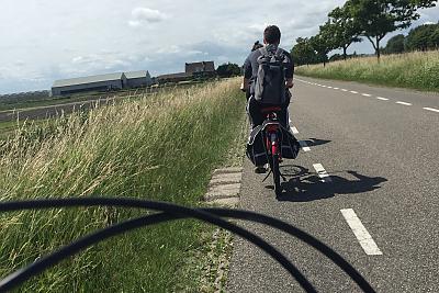 The view from the seat of a bike during a ride along the North Sea. Photo:Erin Crosby